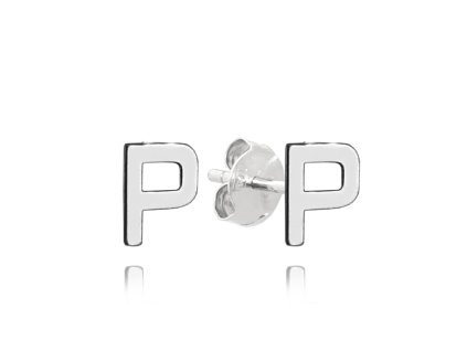 Stříbrné náušnice s písmenem P