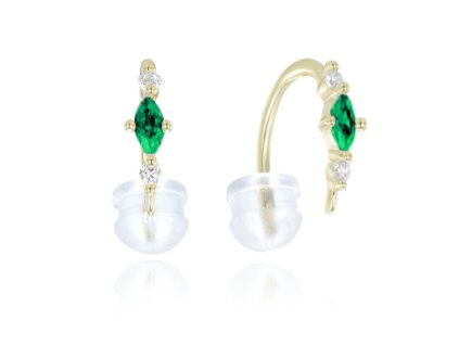 Stříbrné protahovací náušnice s barevnými zirkony ozlacené