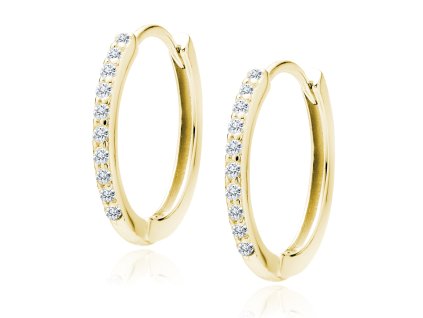 Pozlacené kruhové náušnice zdobené zirkony