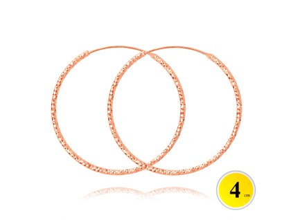 Broušené kruhové náušnice s rose gold 4 cm