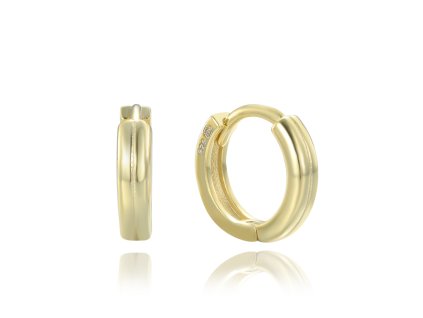 Stříbrné náušnice Minimalistické kruhy elegance pozlacené