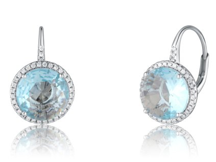 Luxusní náušnice s modrými zirkony