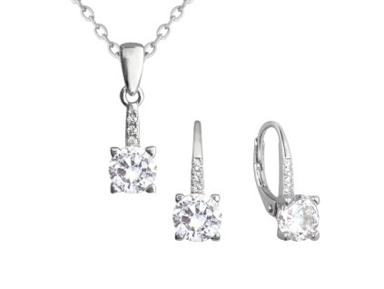 Zvýhodněná sada se zirkony – náušnice a náhrdelník