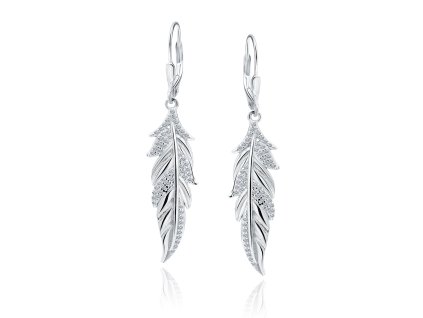 Stříbrné náušnice pírko