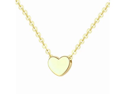 Stříbrný náhrdelník s hladkým srdcem pozlacený