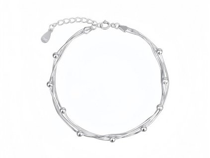 Stříbrný náramek s víceřadým efektem a kuličkami