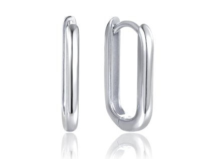 Minimalistické stříbrné náušnice v moderním oválném designu