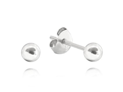 Stříbrné náušnice ve tvaru kuliček 3 mm