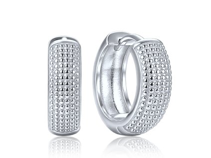 Náušnice kruhové stříbrné s jemnou strukturou povrchu