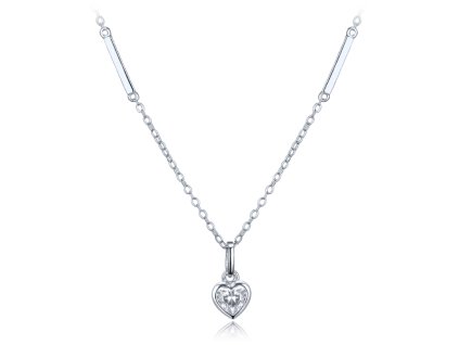 Náhrdelník srdce s čirým zirkonem stříbrný