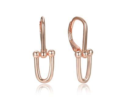 Náušnice řetízkový článek moderní pozlacené rose