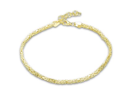 Pánský stříbrný náramek v moderním stylu pozlacený