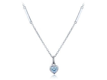 Náhrdelník srdce se světle modrým zirkonem stříbrnýNáhrdelník srdce se světle modrým zirkonem stříbrný