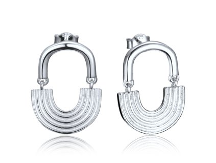 Náušnice oblouky v moderním stříbrném provedení