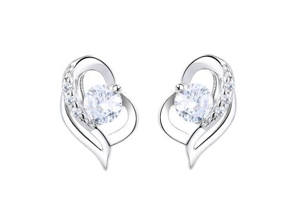 Jemné stříbrné náušnice s čirým zirkonem – něžná elegance