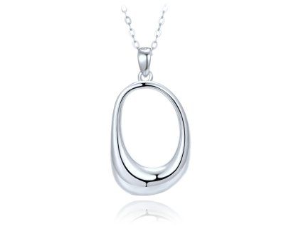 Náhrdelník oválný minimalistický stříbrný design