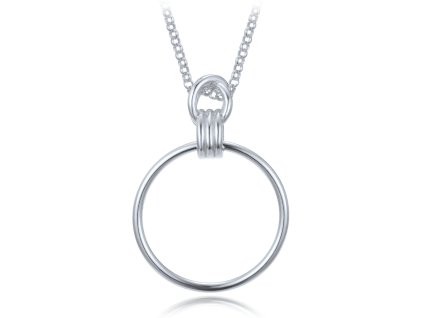 Náhrdelník kruh v minimalistickém stříbrném provedení