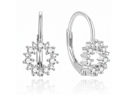 Dětské stříbrné náušnice věneček se zirkony