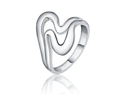 Stříbrný prsten moderní vlnitý design