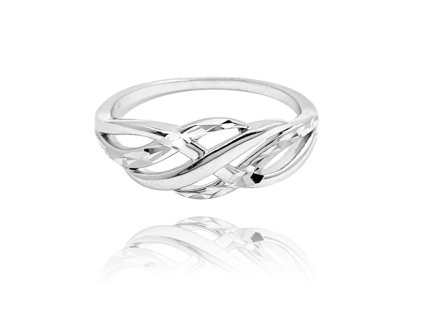 Stříbrný prsten s elegantním propleteným designem