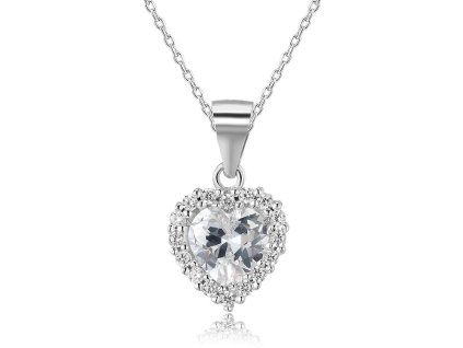 Stříbrný náhrdelník Crystal Heart Elegance