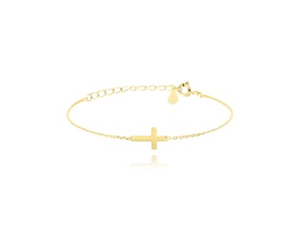 Minimalistický pozlacený náramek s křížkem
