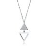 Stříbrný náhrdelník s dvojitým trojúhelníkovým přívěskem zdobeným zirkony