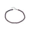 Stříbrný náramek s modrými perlami 18 cm