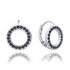 Stříbrné kruhové náušnice s černými zirkony