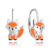 Stříbrné dětské náušnice s motivem lišky