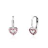 Dětské stříbrné náušnice srdíčko s červenými zirkony