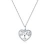 Stříbrný náhrdelník Strom života v srdci – zirkony