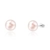 Stříbrné náušnice s přírodní růžovou perlou