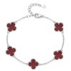 Zvýhodněná sada s červeným achátem ve tvaru čtyřlístkuBracelet S Red