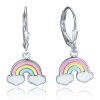 Dětské stříbrné náušnice s duhou