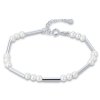 Stříbrný náramek s drobnými přírodními perlami