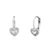 Dětské stříbrné náušnice srdíčko s čirými zirkony