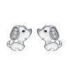 Stříbrné náušnice pejsek se zirkony