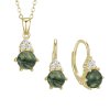 Zvýhodněná sada náhrdelníku a náušnic s mechovým achátem a zirkony