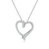 Stříbrný náhrdelník s otevřeným srdcem ze zirkonů