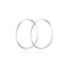 Náušnice kruhy stříbrné jemný minimalistický design 4 cm