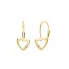 Dětské stříbrné náušnice srdíčko se zirkony pozlacené
