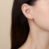Stříbrné náušnice kroužky rose gold se zirkony