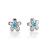 Stříbrné náušnice Azure Bloom s modrým zirkonem