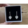 Stříbrné náušnice Crystal Heart Elegance