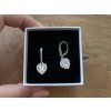 Stříbrné náušnice Crystal Heart Elegance