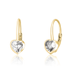 Stříbrné náušnice Crystal Heartline pozlacené