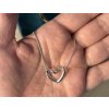 Romantický stříbrný náhrdelník ve tvaru srdce