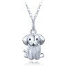 Dětský stříbrný náhrdelník s přívěskem pejska a zirkony