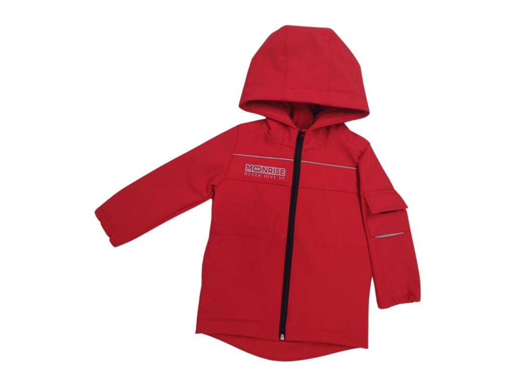 Detská softshell bunda never give up - red  (Veľkosť 86)